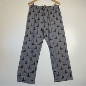WOOLRICH Flannel Men’s Pants. Gray With Brown Dogs. Size XL.
